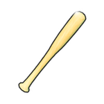 A light wooden baseball bat mid-swing, the store icon for Bat [Can Destroy Blocks]