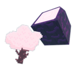 A pink cherry blossom tree in front of a dark purple block, the store icon for Cherry Blossom Pack