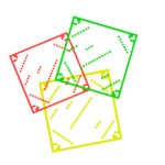 Red, green and yellow glass blocks with checkered patterns, the store icon for Colorful Glass Pack 🎨