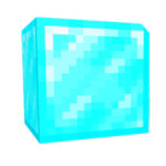 A glowing cyan diamond-textured block, the store icon for Diamond Block