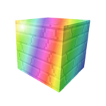 A brick block with rainbow-colored rows, the store icon for Rainbow Pack [Color Changing]